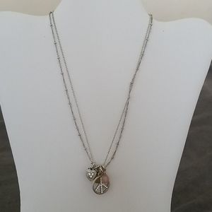 Layered Peace Sign Necklace